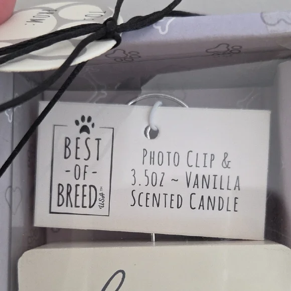 Best Of Breed NWT Vanilla Scented Candle & Photo Clip Gift Set - Picture 2 of 4